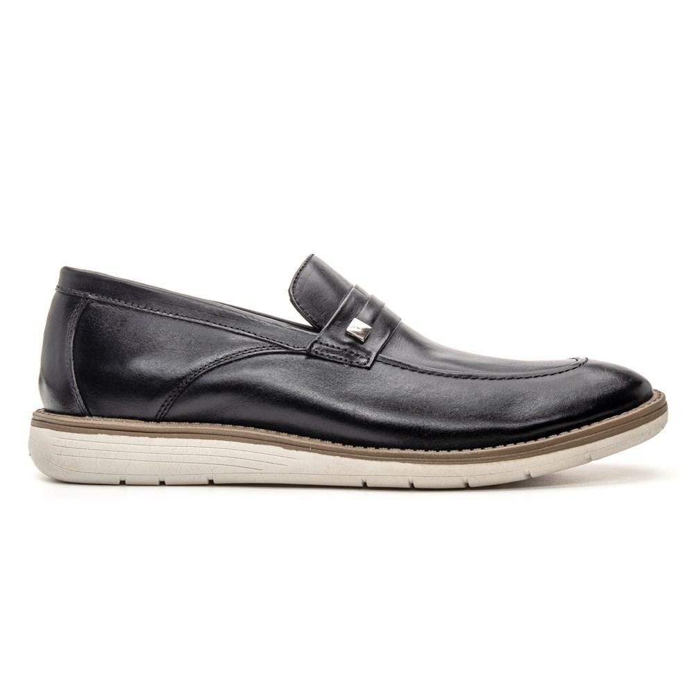 Sapato Social Masculino Couro Elegante Confortável Macio Preto 1