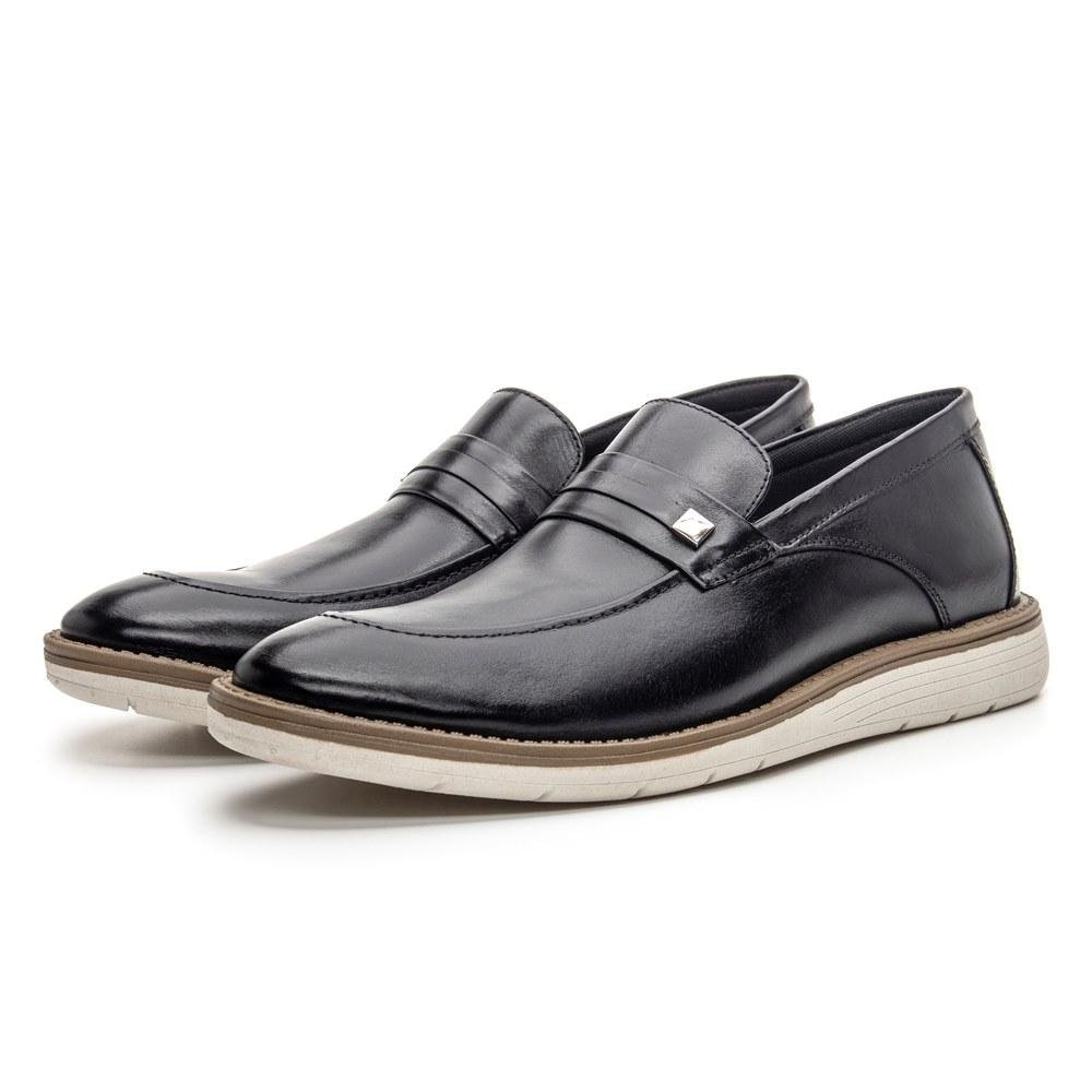 Sapato Social Masculino Couro Elegante Confortável Macio Preto 2