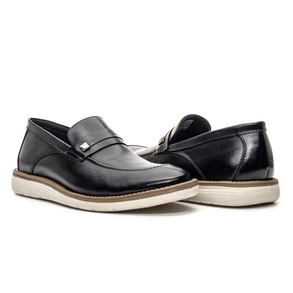 Sapato Social Masculino Couro Elegante Confortável Macio Preto 3