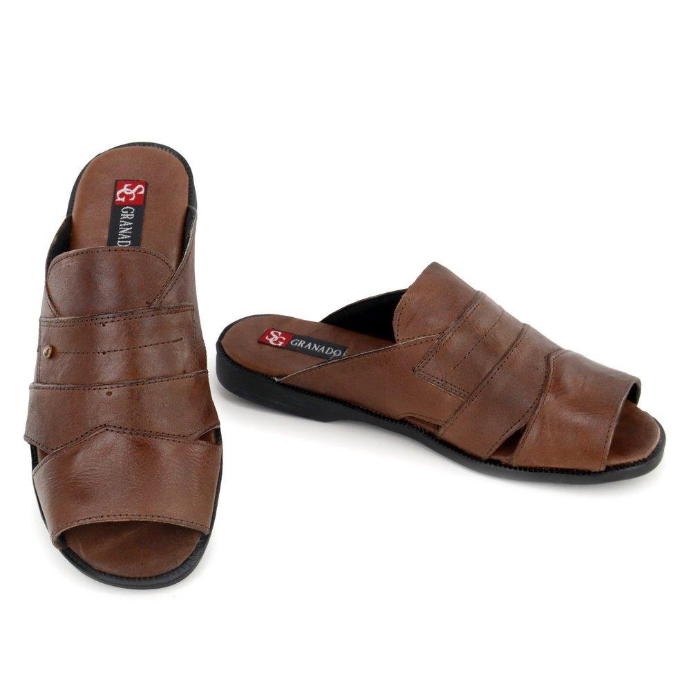 Sandália Masculina Couro Anatômico Conforto Dia a Dia Marrom 2