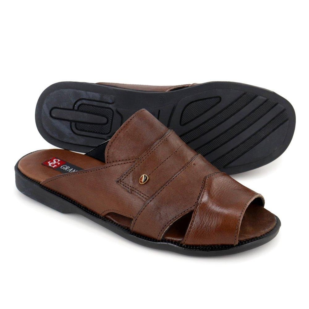 Sandália Masculina Couro Anatômico Conforto Dia a Dia Marrom 3