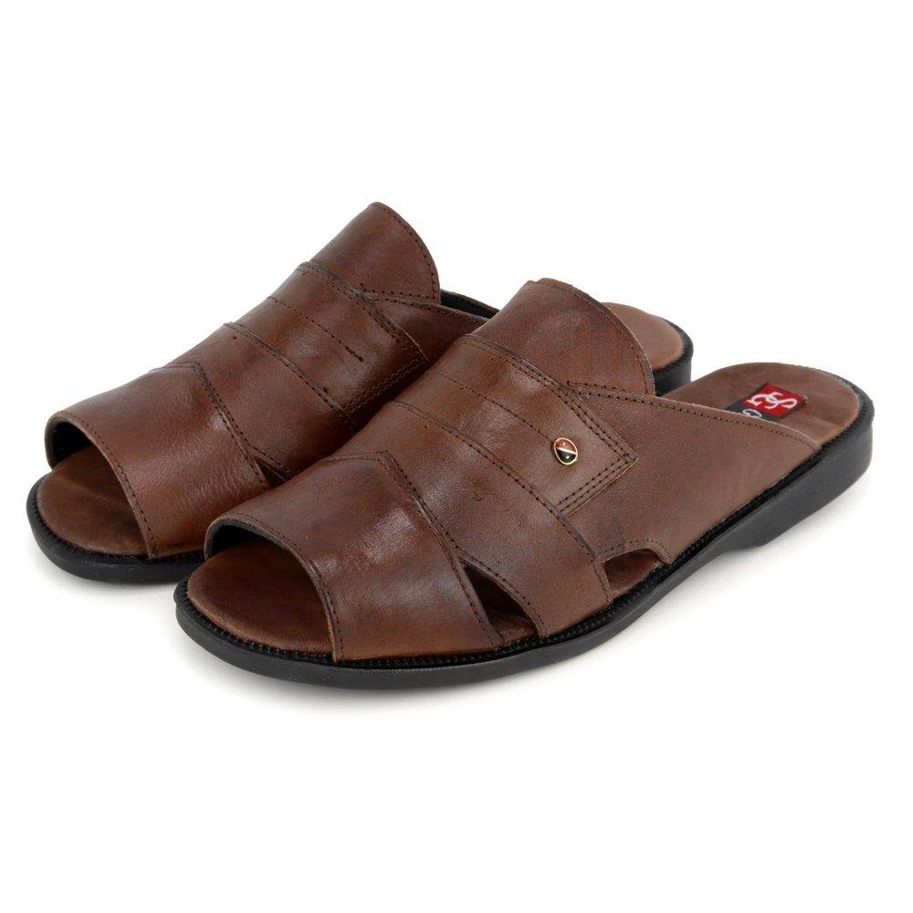 Sandália Masculina Couro Anatômico Conforto Dia a Dia Marrom 4