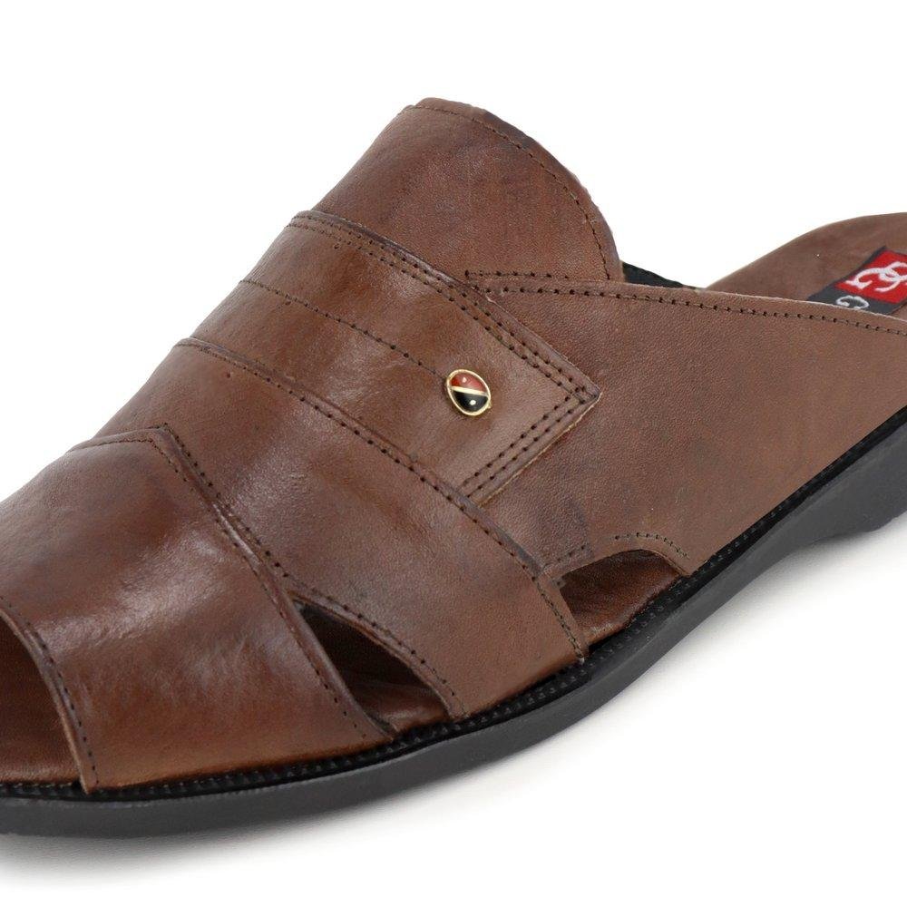 Sandália Masculina Couro Anatômico Conforto Dia a Dia Marrom 5