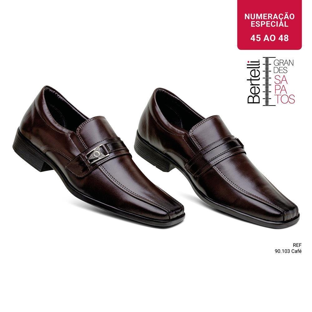 Sapato Social Masculino Metal Elástico Tamanho Especial Marrom 1