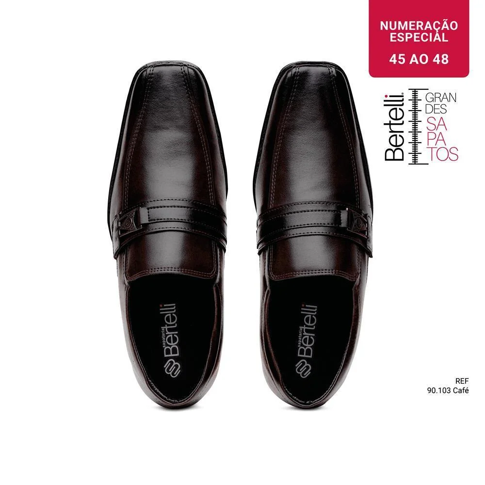 Sapato Social Masculino Metal Elástico Tamanho Especial Marrom 3