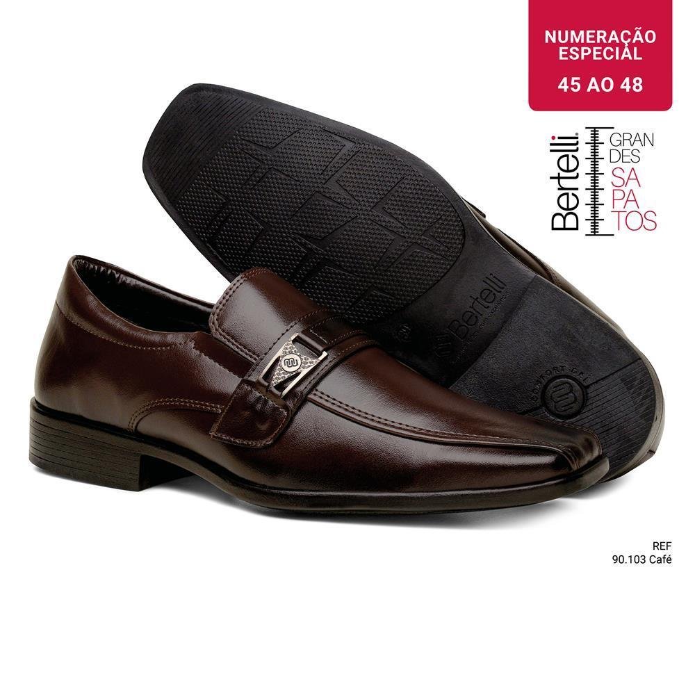 Sapato Social Masculino Metal Elástico Tamanho Especial Marrom 4