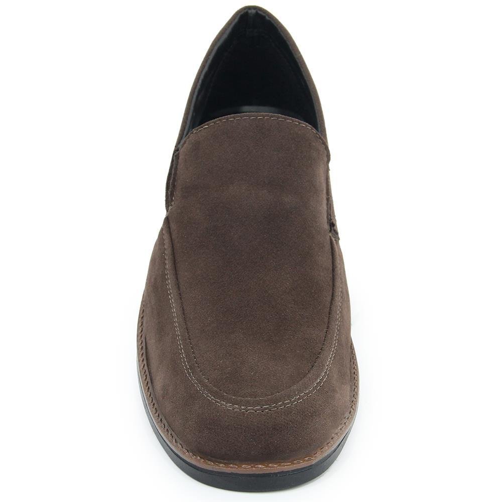 Sapato Casual Masculino Camurça Moderno Calce Fácil Conforto Marrom Escuro 2