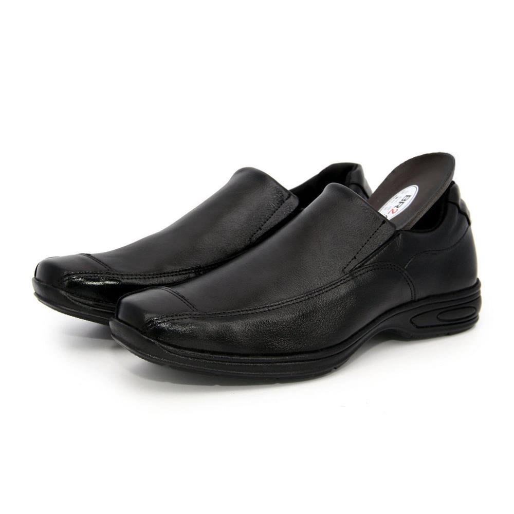 Sapato Social Masculino Couro Bico Quadrado Casual Preto 1
