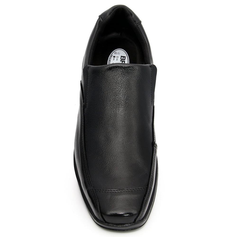 Sapato Social Masculino Couro Bico Quadrado Casual Preto 2