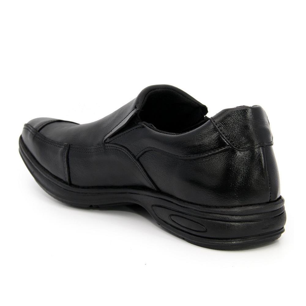 Sapato Social Masculino Couro Bico Quadrado Casual Preto 3