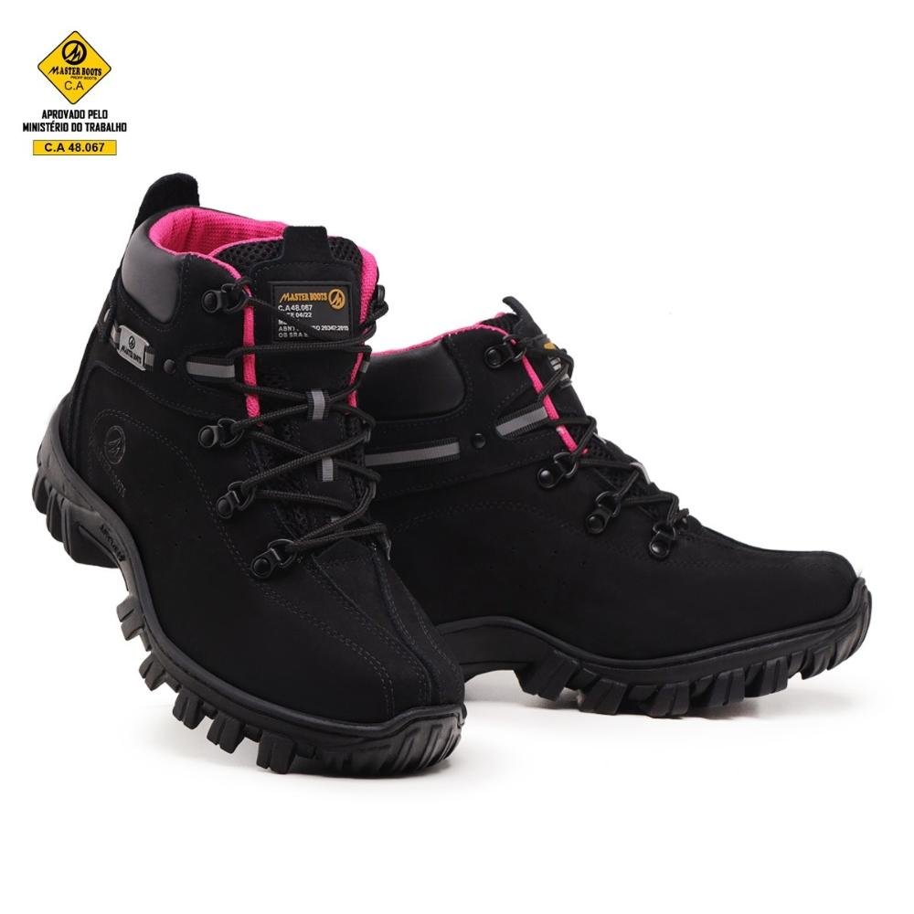 Bota Adventure Couro Feminina Palmilha Anatômica Trabalho Preto 3