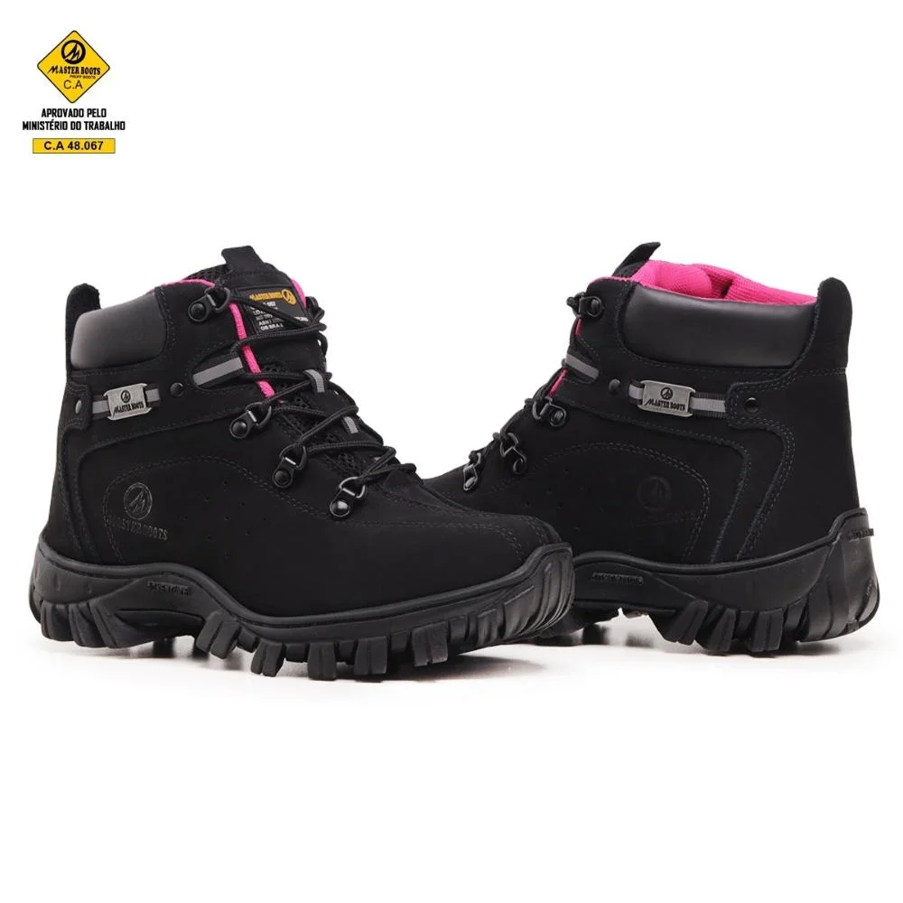 Bota Adventure Couro Feminina Palmilha Anatômica Trabalho Preto 4