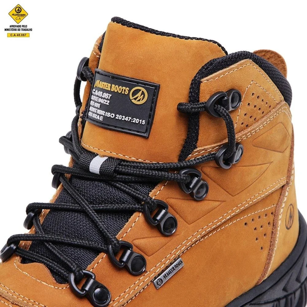 Bota Adventure Couro Masculina para Trabalho Bico Resistente Laranja 4