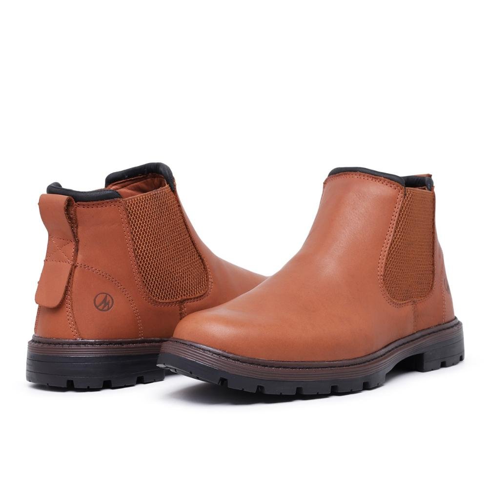 Bota Chelsea Couro Masculina com Palmilha Anatômica Marrom 3