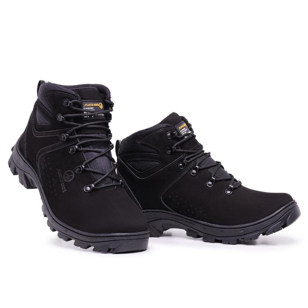 Bota Arizon Couro Masculina Bico de Pvc Palmilha Anatômica Preto 3