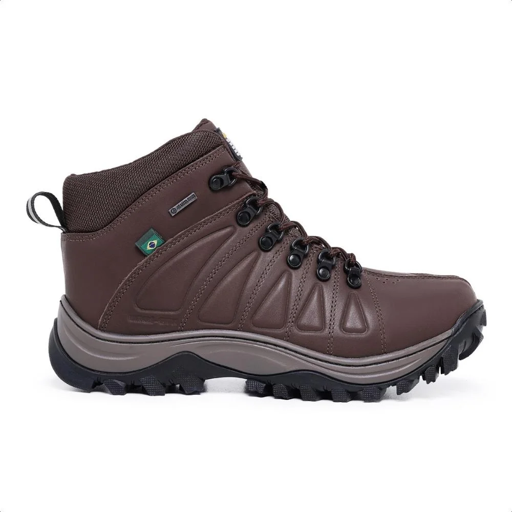 Bota Urus Couro Masculina Trabalho Bico de Pvc Resistente Marrom Escuro 1
