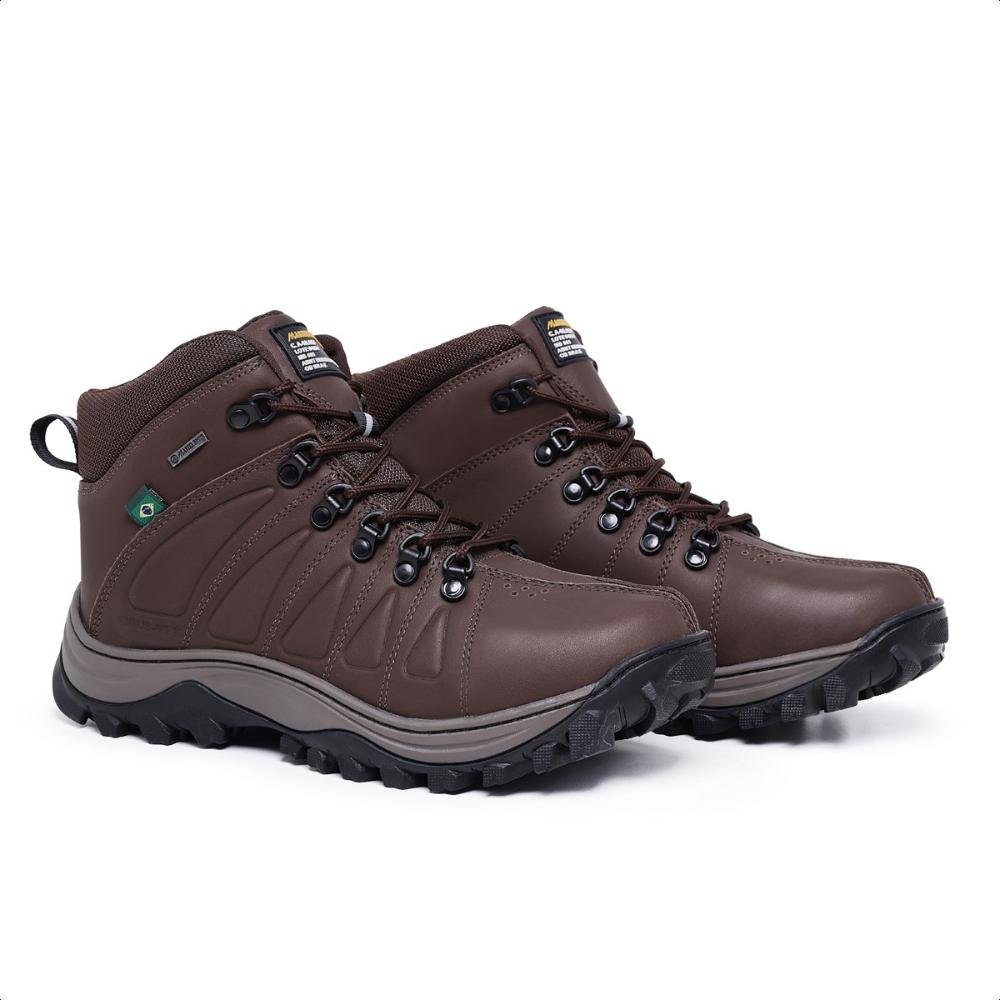 Bota Urus Couro Masculina Trabalho Bico de Pvc Resistente Marrom Escuro 2