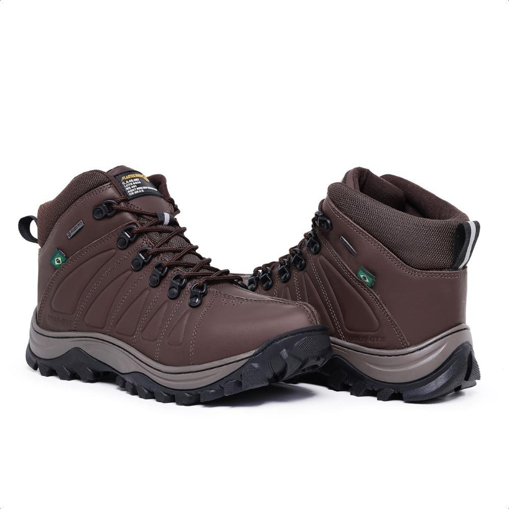 Bota Urus Couro Masculina Trabalho Bico de Pvc Resistente Marrom Escuro 3