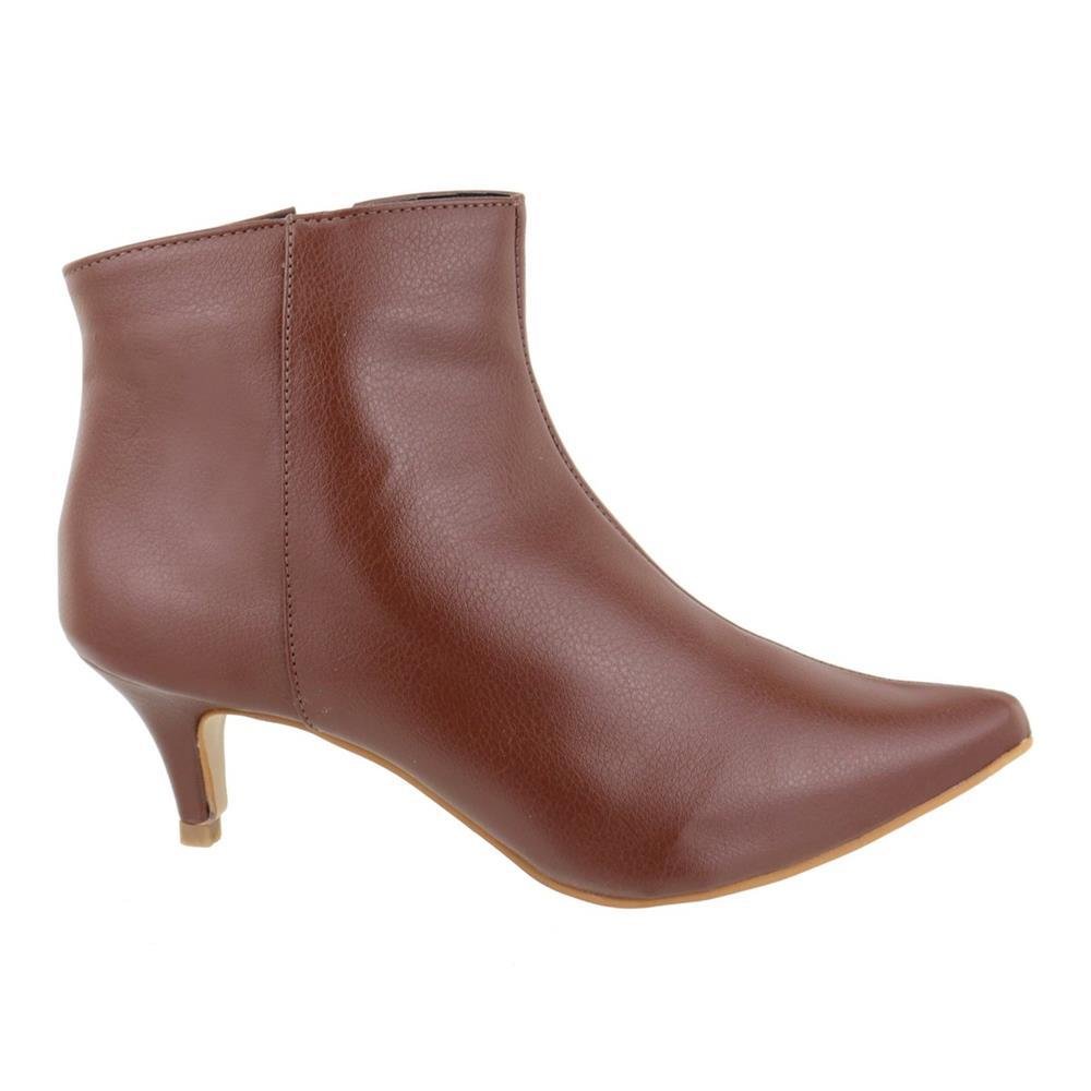 Bota Feminina Cano Curto Bico Salto Fino Elegante Casual