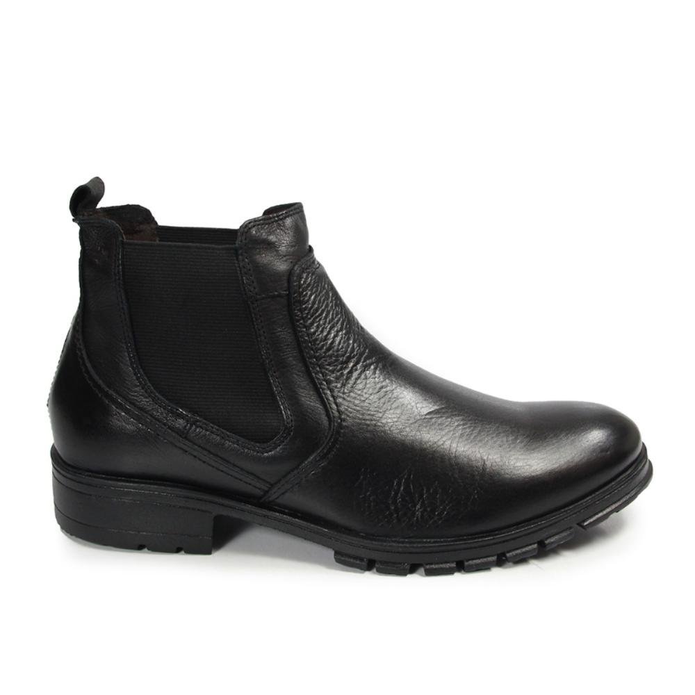 Bota Chelsea Masculina Couro Rocker Elástico Preto 4