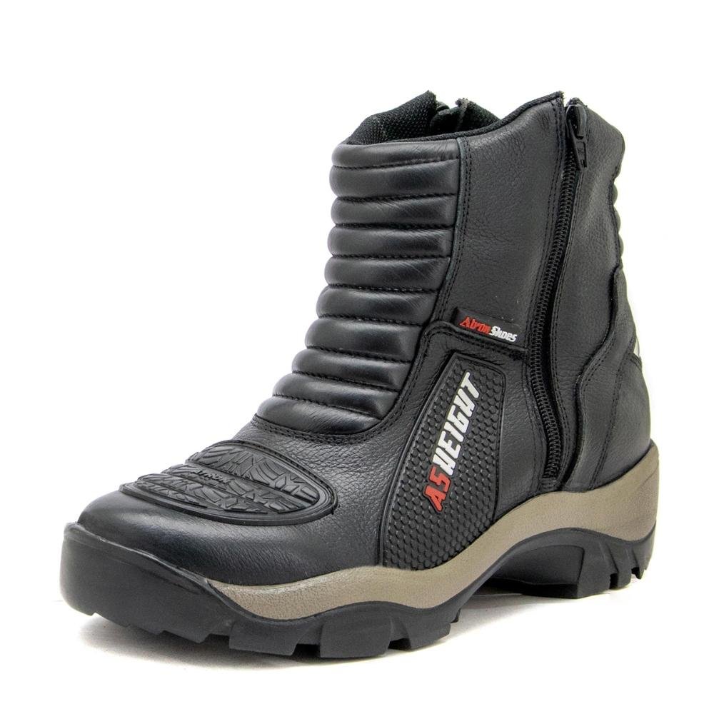 Bota Motociclista Masculina As-height Couro Cano Curto Preto 2