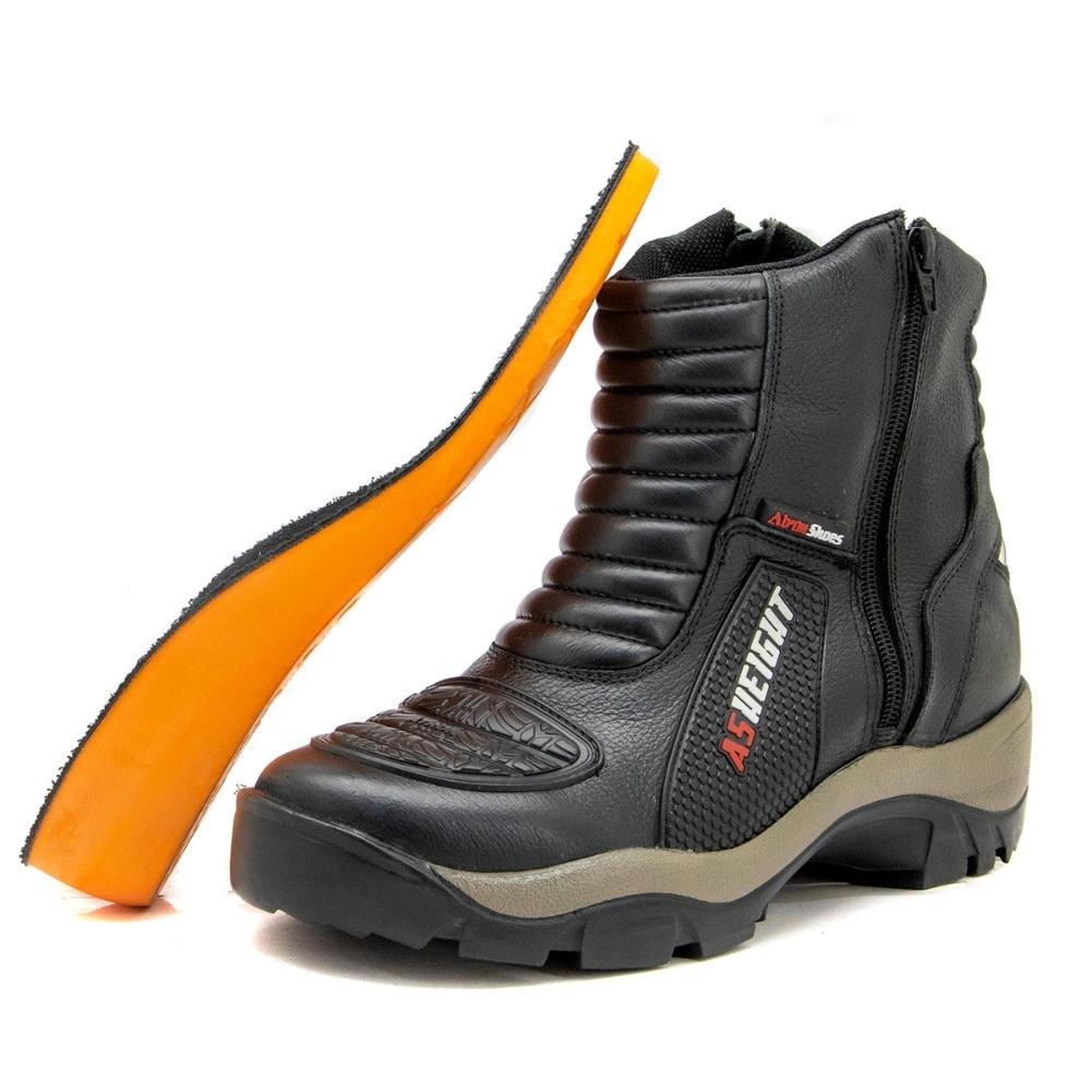 Bota Motociclista Masculina As-height Couro Cano Curto Preto 4