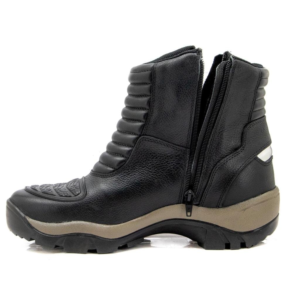 Bota Motociclista Masculina As-height Couro Cano Curto Preto 6