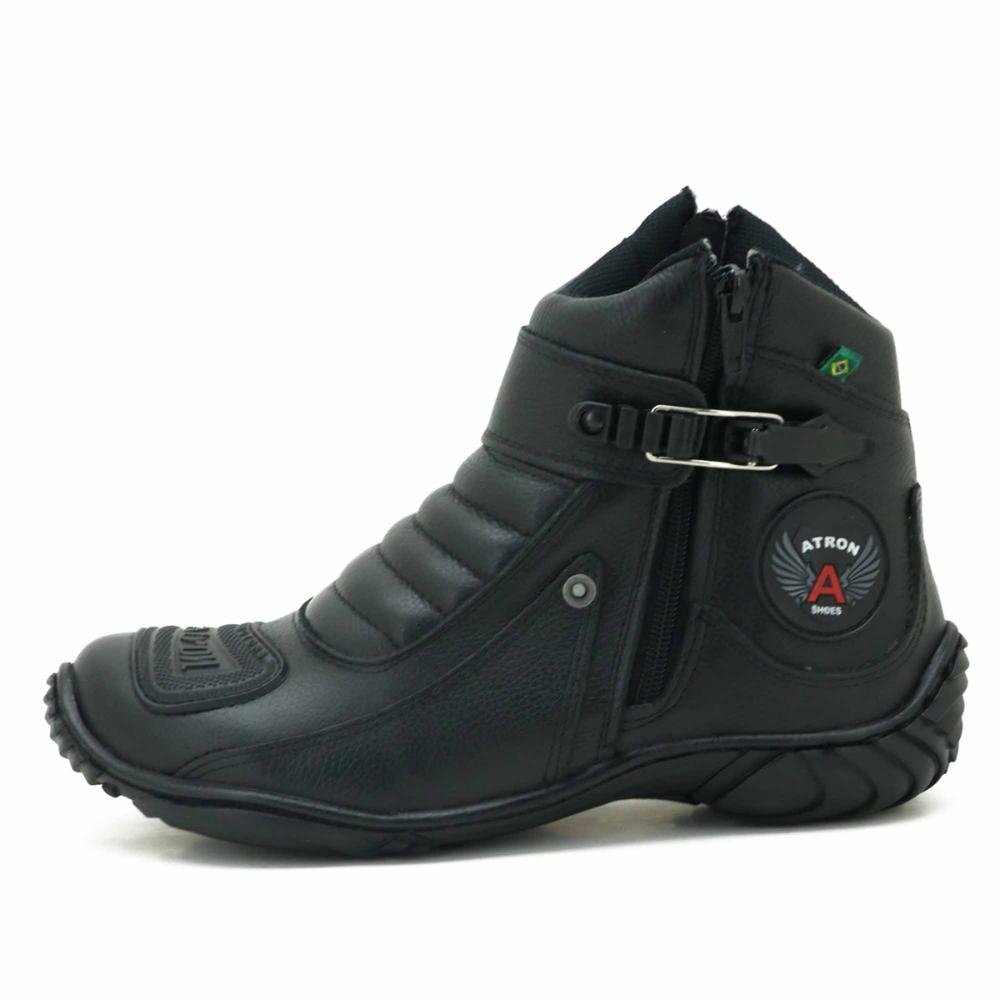 Bota Motociclista Masculina Couro Proteção e Conforto
