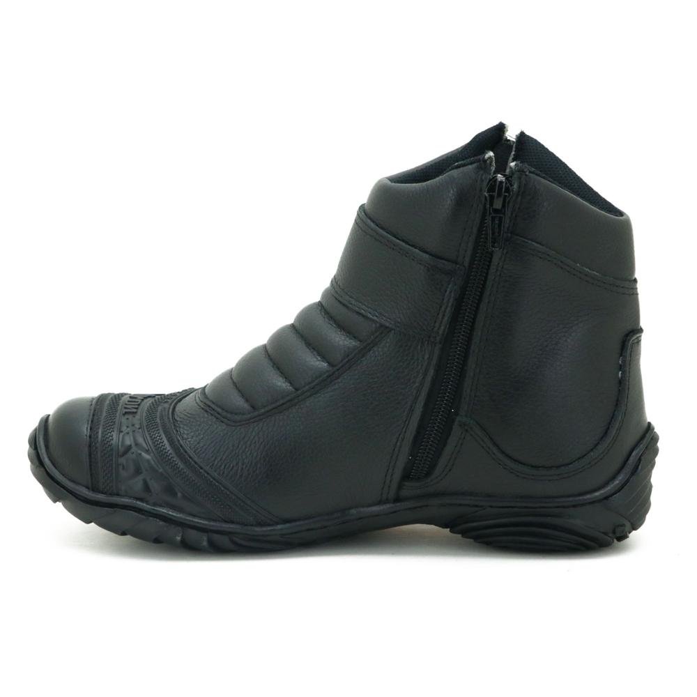 Bota Motociclista Masculina Couro Proteção e Conforto Preto 5