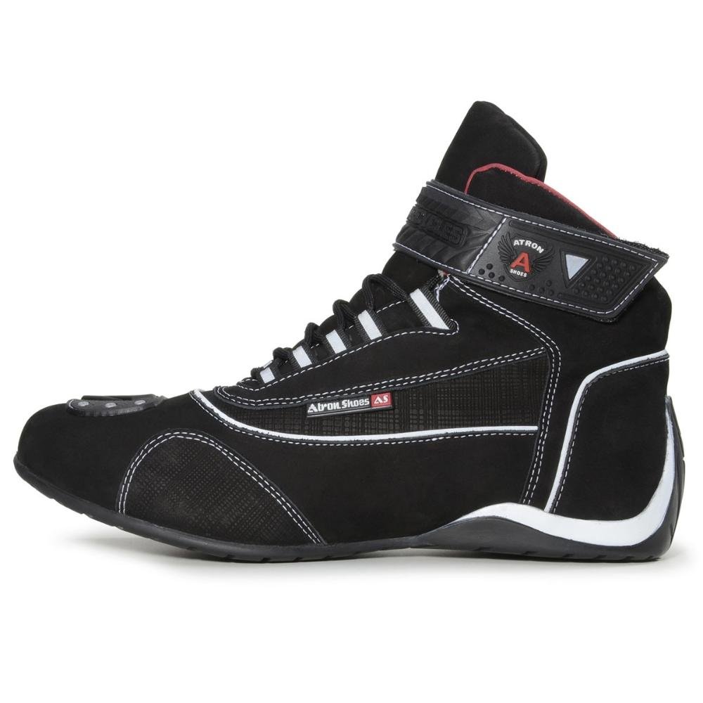 Bota Motociclista Masculina Couro Refletivo Cano Alto