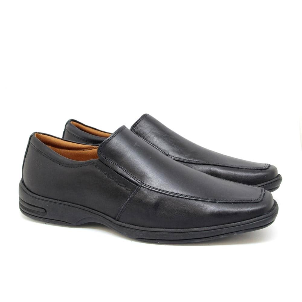 Sapato Social Masculino Couro Conforto e Praticidade Preto 2