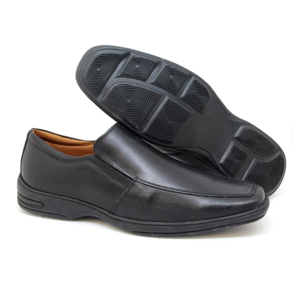 Sapato Social Masculino Couro Conforto e Praticidade Preto 3