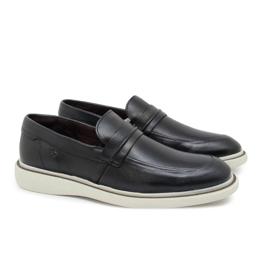 Sapato Social Rotterdam Masculino Couro Estilo Moderno Preto 2