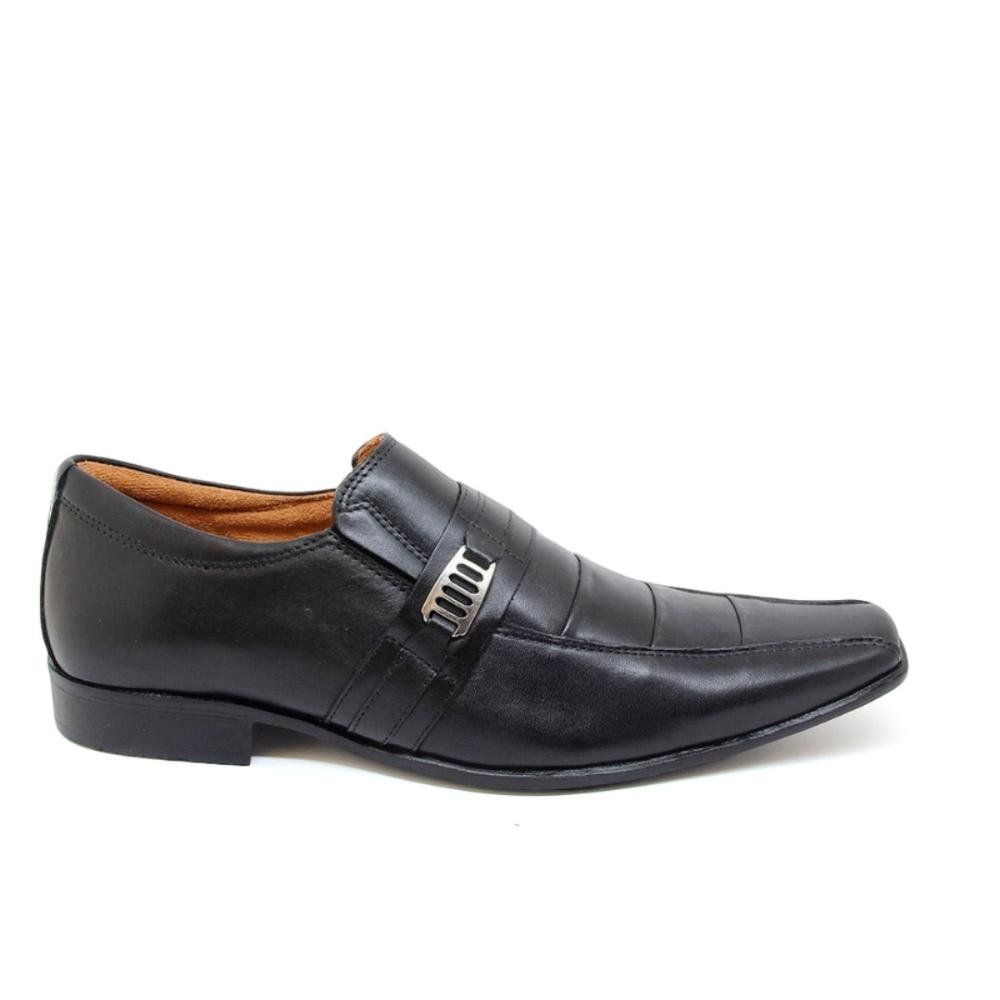 Sapato Social Zurich Masculino Couro Bico Afinado Elegante Preto 4