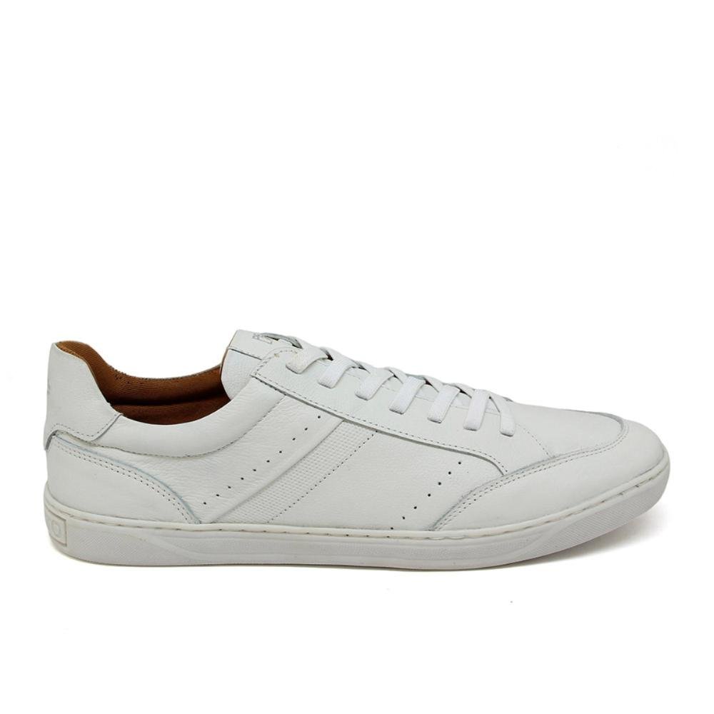Sapatênis Bilbão Masculino Couro Casual Confortavel Branco 4