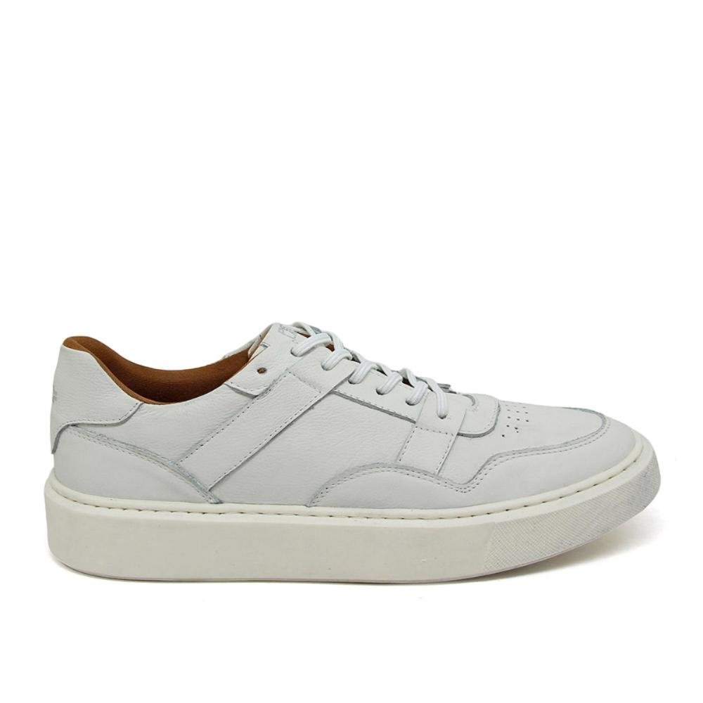 Tênis Casual Detroit Masculino Couro Confortavel Casual Branco 4