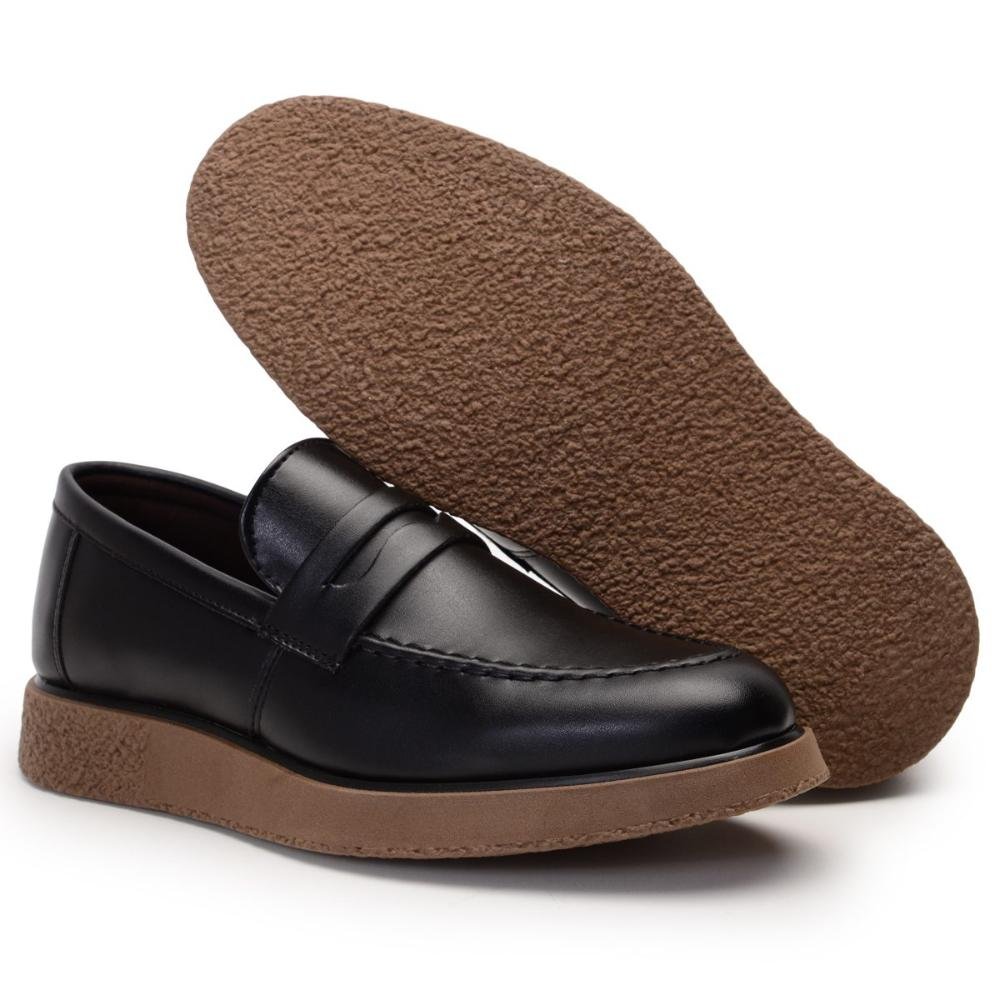 Mocassim Masculino Elegante Confortável Slip-on Preto 3