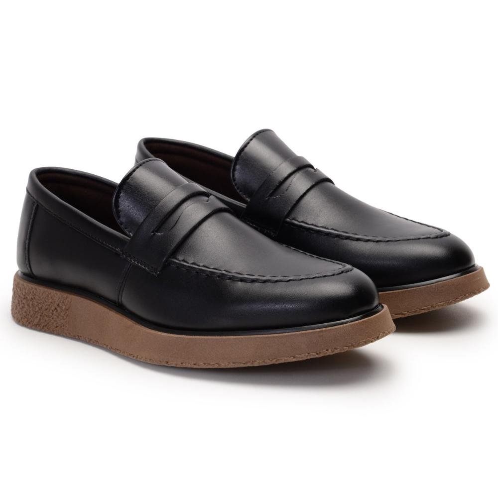 Mocassim Masculino Elegante Confortável Slip-on Preto 4