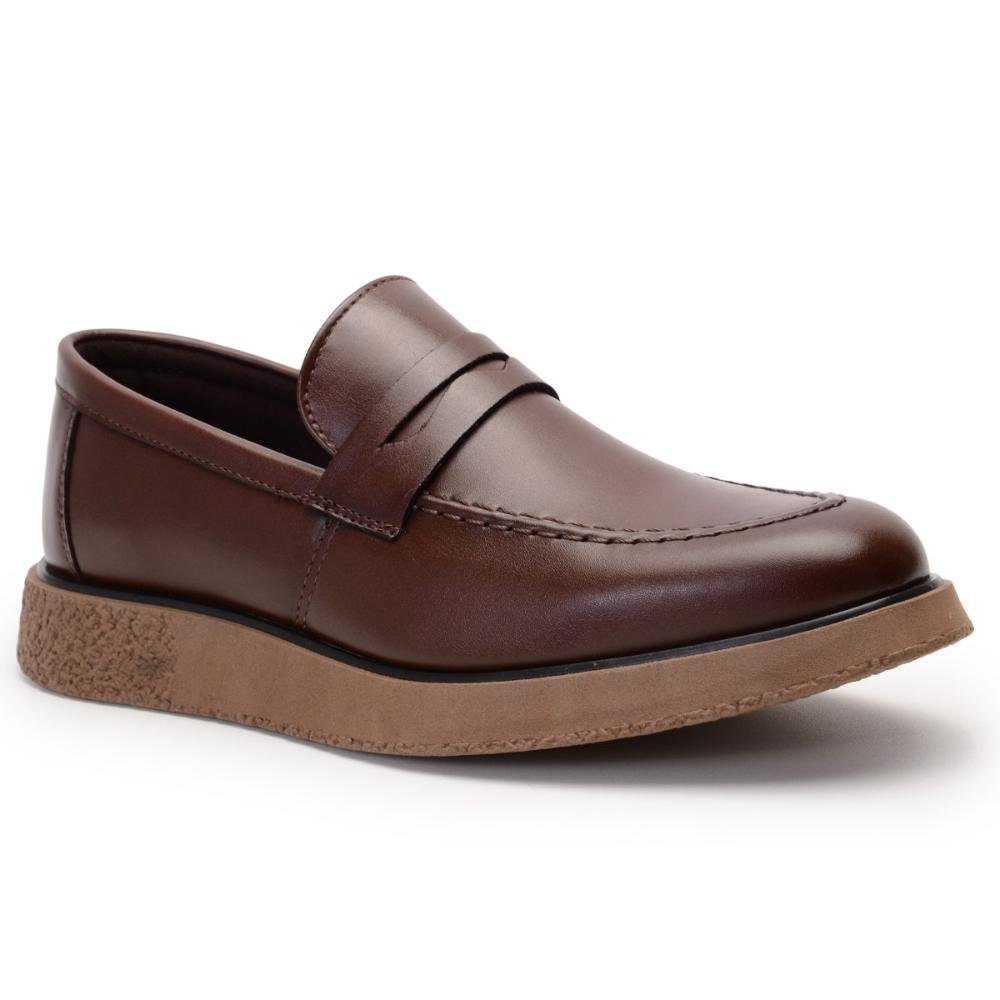 Mocassim Masculino Elegante Confortável Slip-on Marrom 2