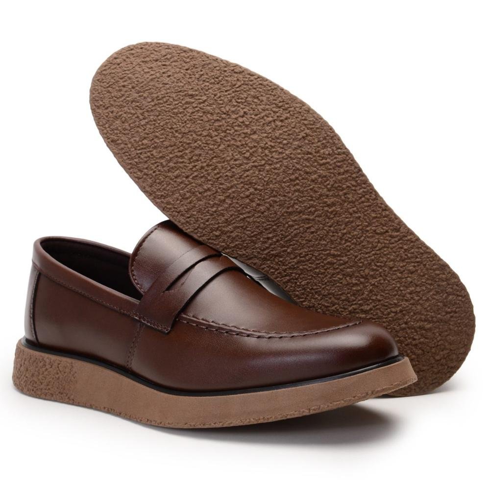 Mocassim Masculino Elegante Confortável Slip-on Marrom 3