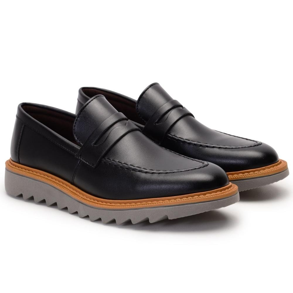 Mocassim Masculino Solado Tratorado Slip-On Preto 4