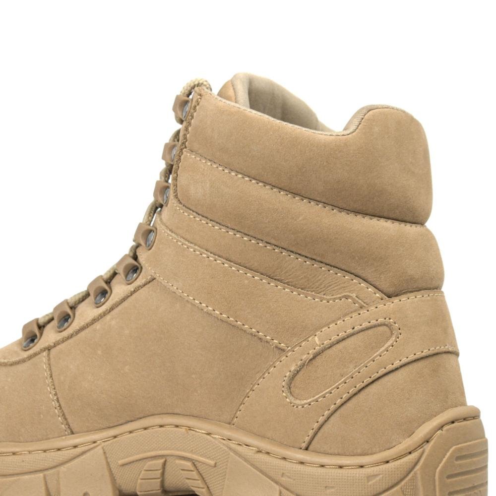 Bota Coturno Cadarço Masculina Bege 3