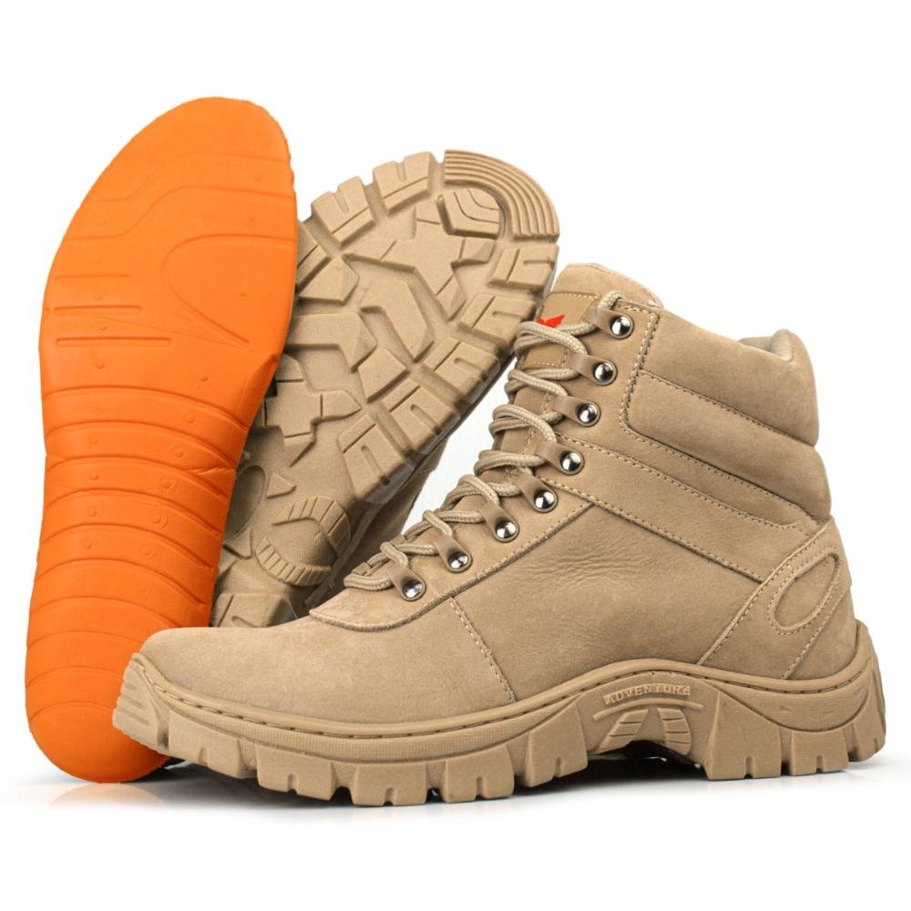 Bota Coturno Cadarço Masculina Bege 4