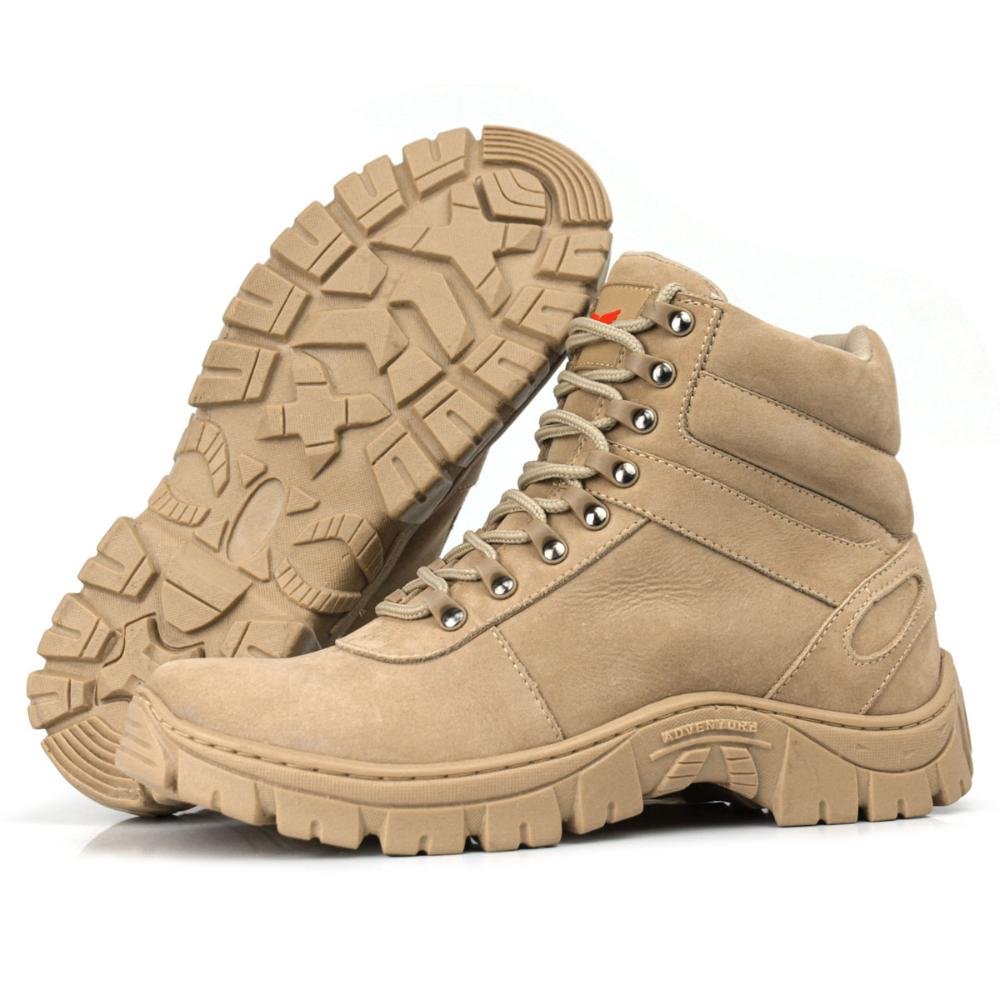 Bota Coturno Cadarço Masculina Bege 5