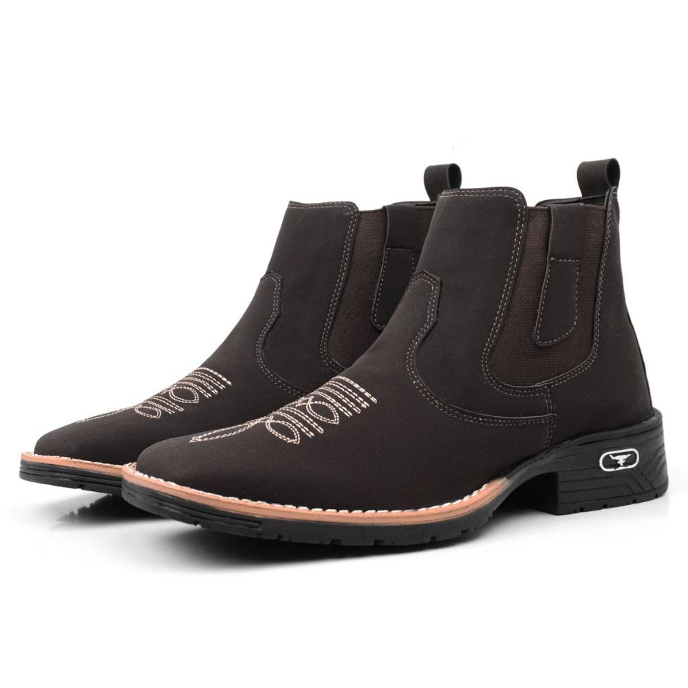 Bota Masculina Chelsea Confortável Marrom 3