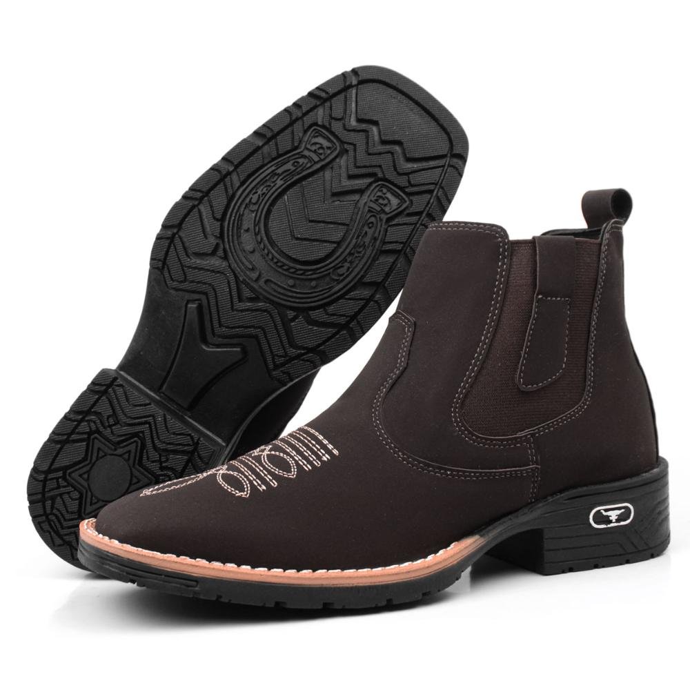 Bota Masculina Chelsea Confortável Marrom 4
