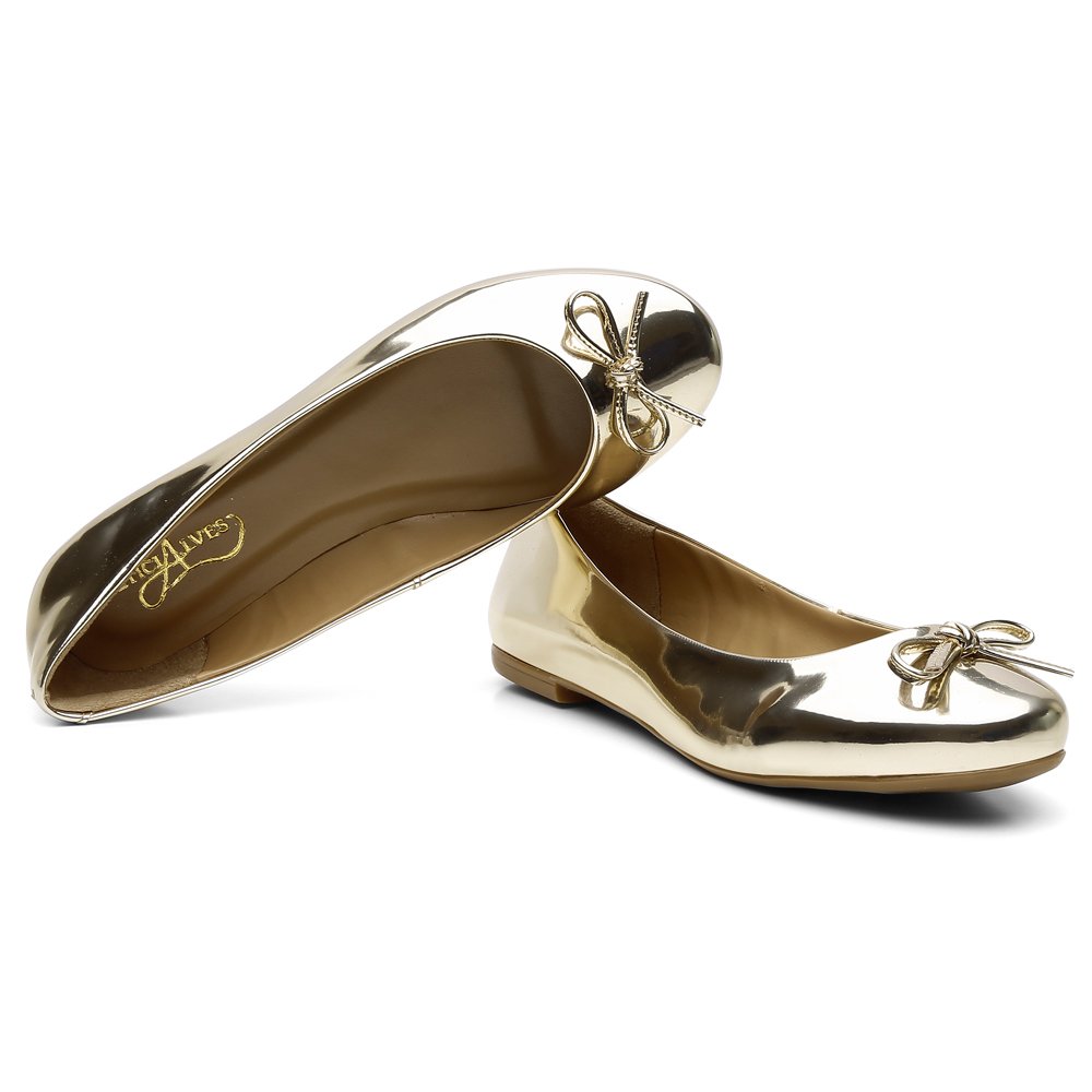 Sapatilha Krn Shoes Let Alves Couro Dourado 2