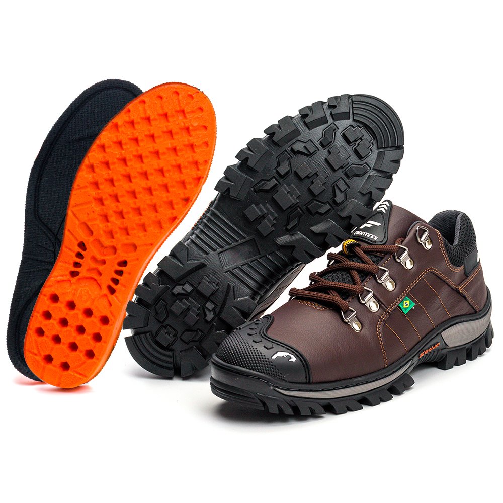 Bota Coturno Adventure Frontinni Cano Curto Detalhes Biqueira e Sola Tratorada Marrom 6
