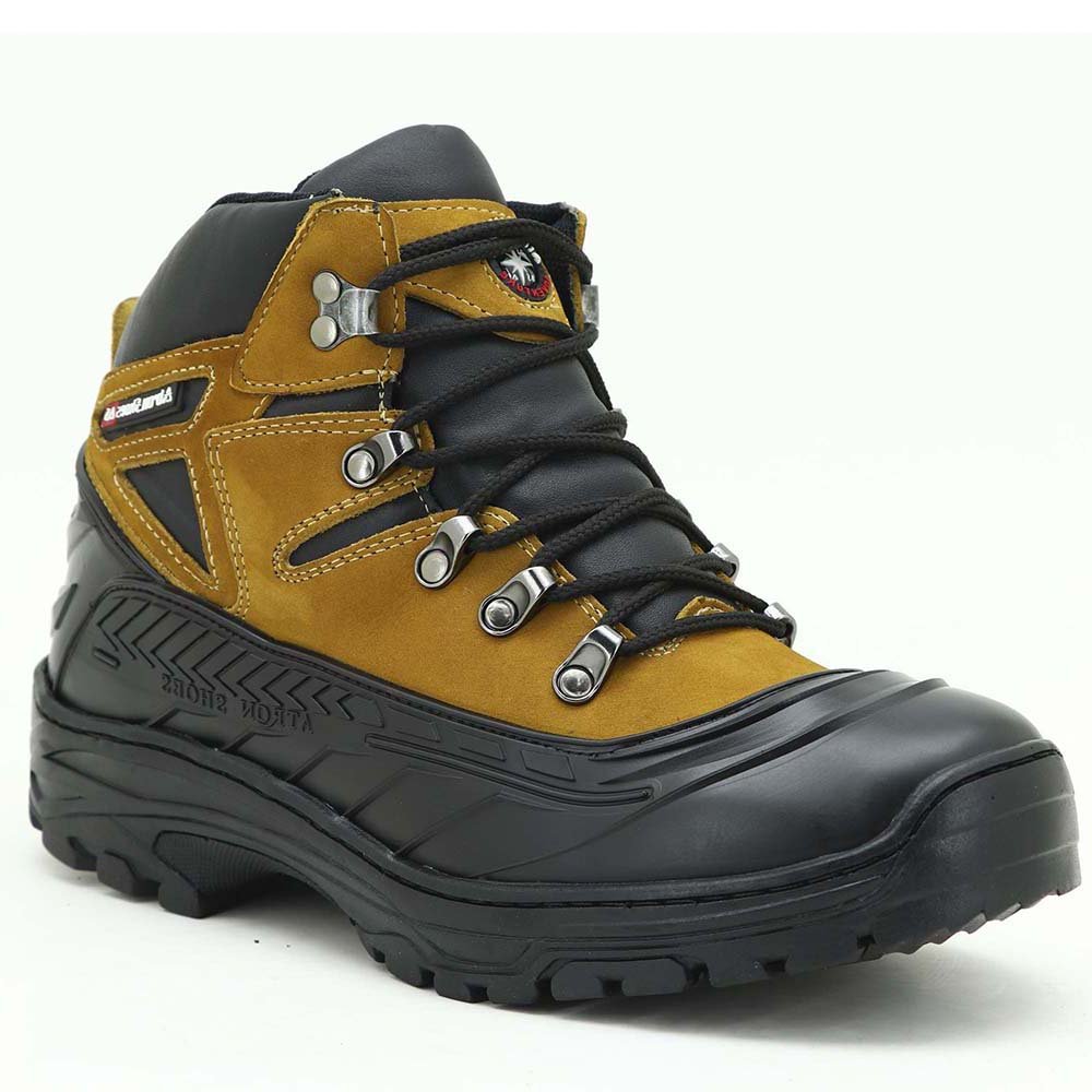 Bota Coturno Adventure Atron Shoes com Cadarço Sola Robusta Detalhada Amarelo 2