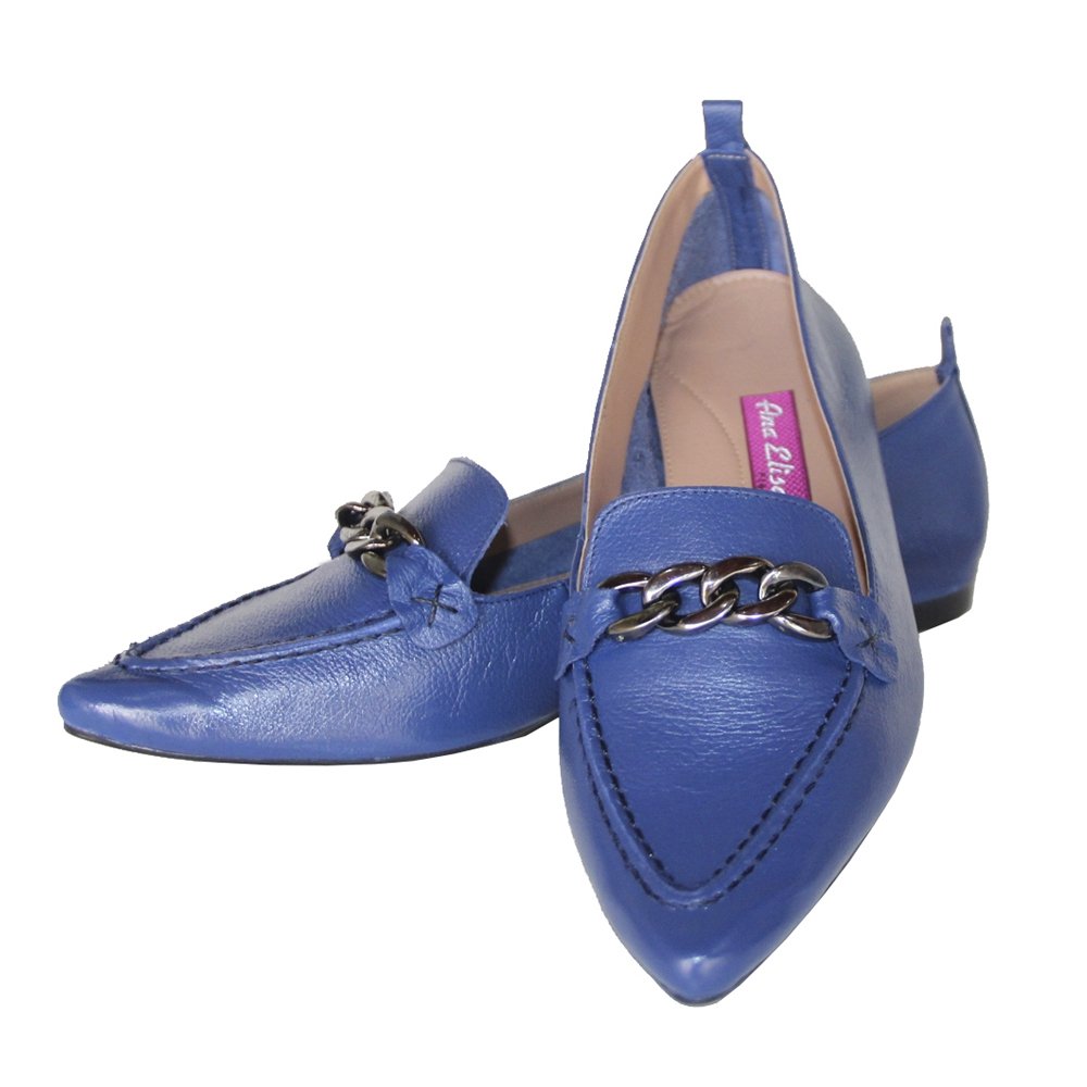 Mocassim Ana Elisa ANA ELISA BICO FINO Feminino Azul 3